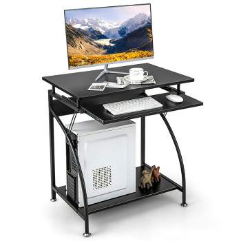 Costway  27.5" Laptop Table Computer Desk for Small Spaces with Pull-out Keyboard Tray