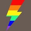 Adult Design By Humans Rainbow Pride Flag Lightning Bolt By Racerback Tank Top - 2 of 2