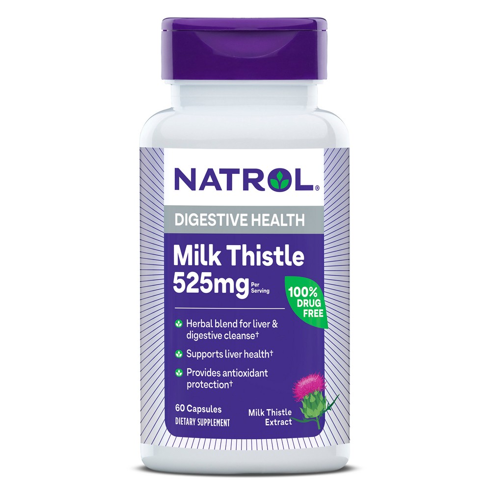 Photos - Vitamins & Minerals Natrol Milk Thistle Digestive Health Dietary Supplement Capsules - 60ct 