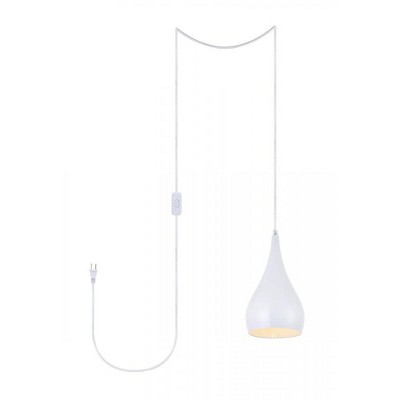 Elegant Lighting Nora 1 Light white plug-in pendant