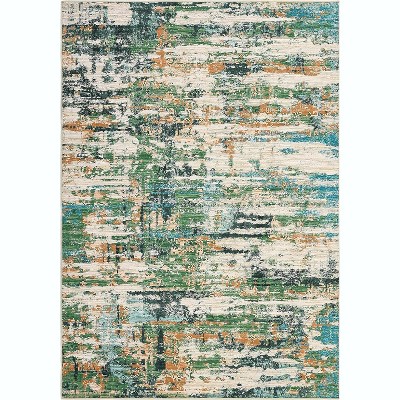 Washable Non-Slip Abstract Runner Rug - Ultra Thin Kitchen & Hallway Carpet for Laundry, Bathroom, Bedroom