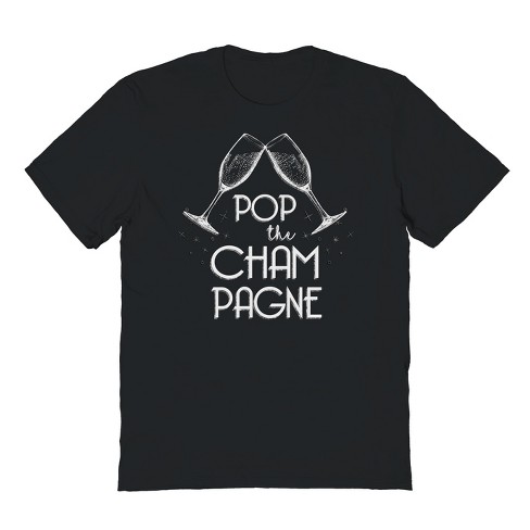 Rerun Island Men's Pop The Champagne 2 Short Sleeve Graphic Cotton T-Shirt - image 1 of 1