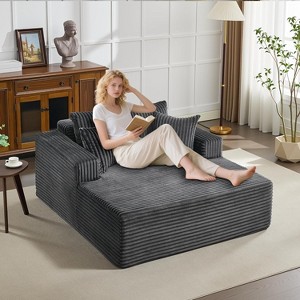 Gaomon 61'' Chaise Lounge Chair, Extra-Wide Oversized Comfy Upholstered Sofa with Pillows - 1 of 4