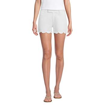 Lands' End Women's Mid Rise Scallop Hem 5" Chino Shorts