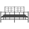 vidaXL Metal Bed Frame - Black 59.1"x78.7" with Headboard/Footboard - Durable Steel Construction, Elegant Bedroom Furniture - 3 of 4