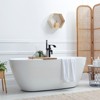 WOWOW Single-Handle Freestanding Tub Faucet with Handshower and Waterfall Spout in Brushed Nickel - 4 of 4