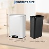 Commercial Stainless Steel Trash Can with Soft-Close Lid & Foot Pedal, Fingerprint-Proof Kitchen Waste Bin for Home, Office, Restaurant - 2 of 4