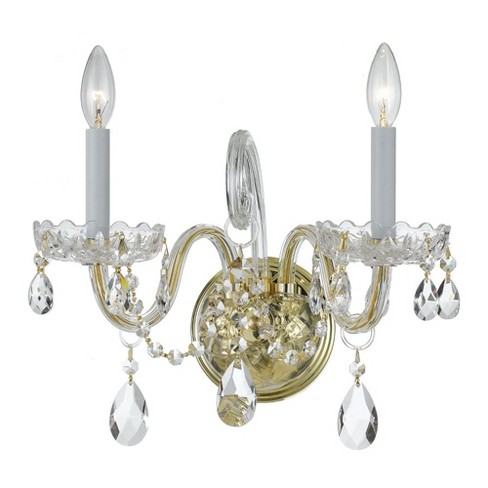 Crystorama Lighting Traditional Crystal 2 - Light Sconce in  Polished Brass - image 1 of 2