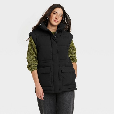 Women's Puffer Vest - Universal Thread™ Black L : Target