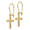 Black Bow Jewelry 13mm Textured Cross Dangle Earrings in 14k Yellow Gold - 2 of 4