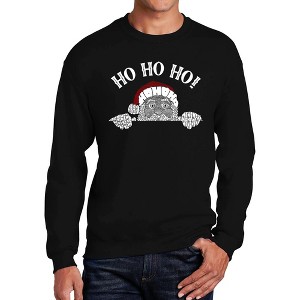 LA Pop Art Peeking Santa - Men's Word Art Crewneck Sweatshirt - 1 of 4
