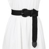 Allegra K Women's Metal Buckle Woven Wide Braided Dress Waist Belts 65-88cm/25.59-34.65" - 4 of 4