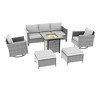 Sonkuki 6-Piece Patio Sofa with Square Fire Pit Table and Swivel Rocking Chairs, Conversation Couch with Cushion - 2 of 4
