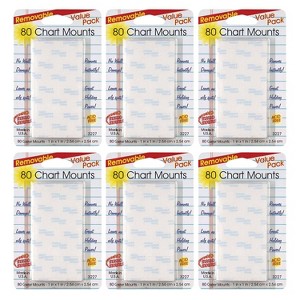 3pk 80 per pack 1" x 1" Removable Tabs - Magic Mounts: Clear Adhesive Strips, Sticky Tack, Removable Mounting Squares - 1 of 2