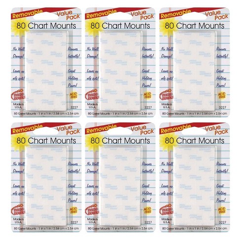 Scotch Removable Double-Sided Mounting Tabs, 1/2 in x 3/4 in, Pack of 480