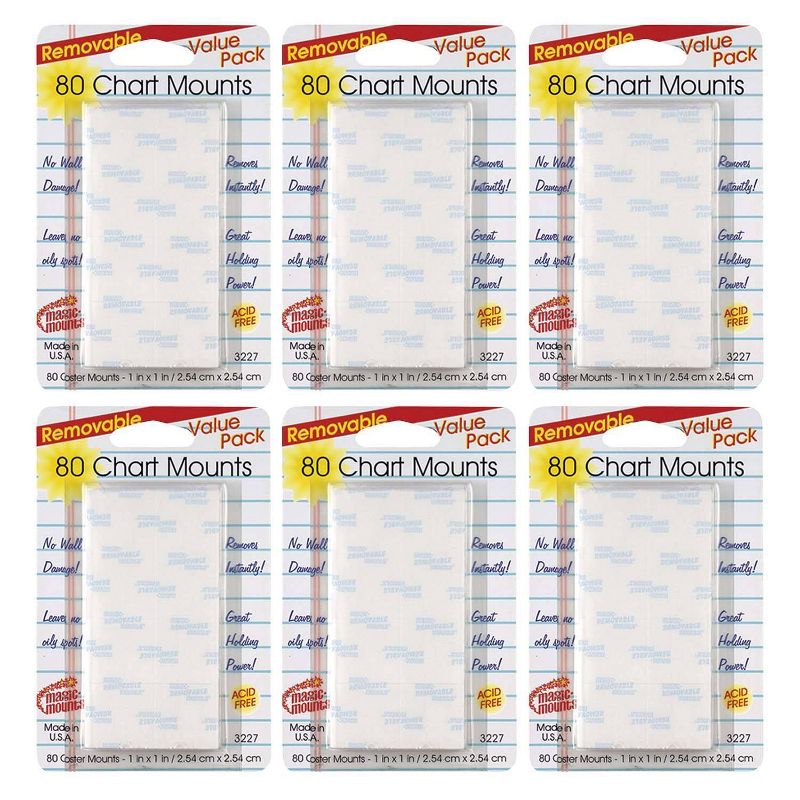 3pk 80 per pack 1&#34; x 1&#34; Removable Tabs - Magic Mounts, 1 of 3