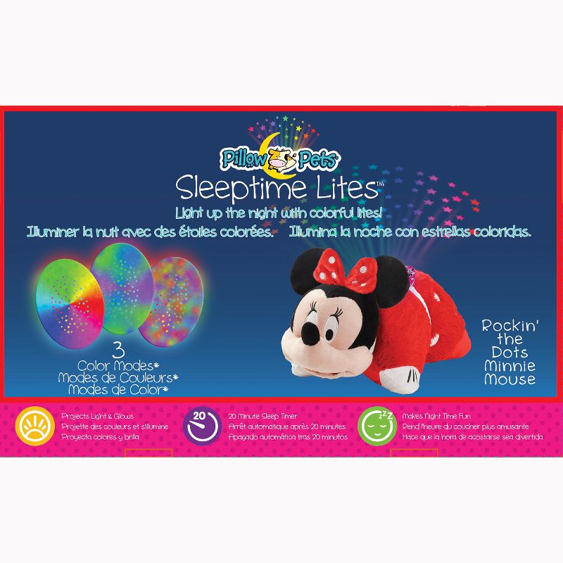 Disney Minnie Mouse Sleeptime Lite Plush LED Kids&#39; Nightlight Red - Pillow Pets, 6 of 10