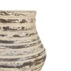 5.75" Small Gideon Vintage Distressed Ribbed Cream & Brown Rustic Terracotta Bud Vase - 3 of 4