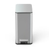LunaLulinlk Silver Stainless Steel 2.6 Gallon Trash Can, Ultra-Slim Step-Up Bathroom Trash Can - 3 of 4