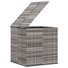 Cushion Box Grey PE Rattan, Powder-Coated Steel Large Cushion Box - 4 of 4