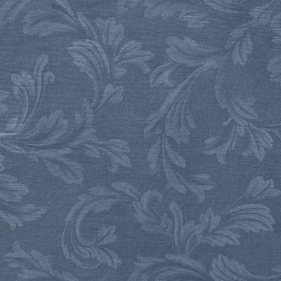 Blue Floral Damask Vinyl Oval Tablecloth with Flannel Backing