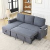 VYNXARIA 78.7"Comfortable Linen L-Shaped Combo Sofa Sofa Bed,Reversible Sleeper Combo Sofa with Pullout Bed - 3 of 4