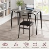 Dining Table Set for 4, Space-Saving Kitchen Table Set with Upholstered Chairs, 5 Piece Dining Room Table Set, Square Modern Wood Dinette Set - 3 of 4