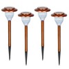 Alpine Corporation 4pk Stainless Steel Solar LED Outdoor Path Lights Copper: No Assembly, Weather-Resistant, AA Battery Included - 3 of 4