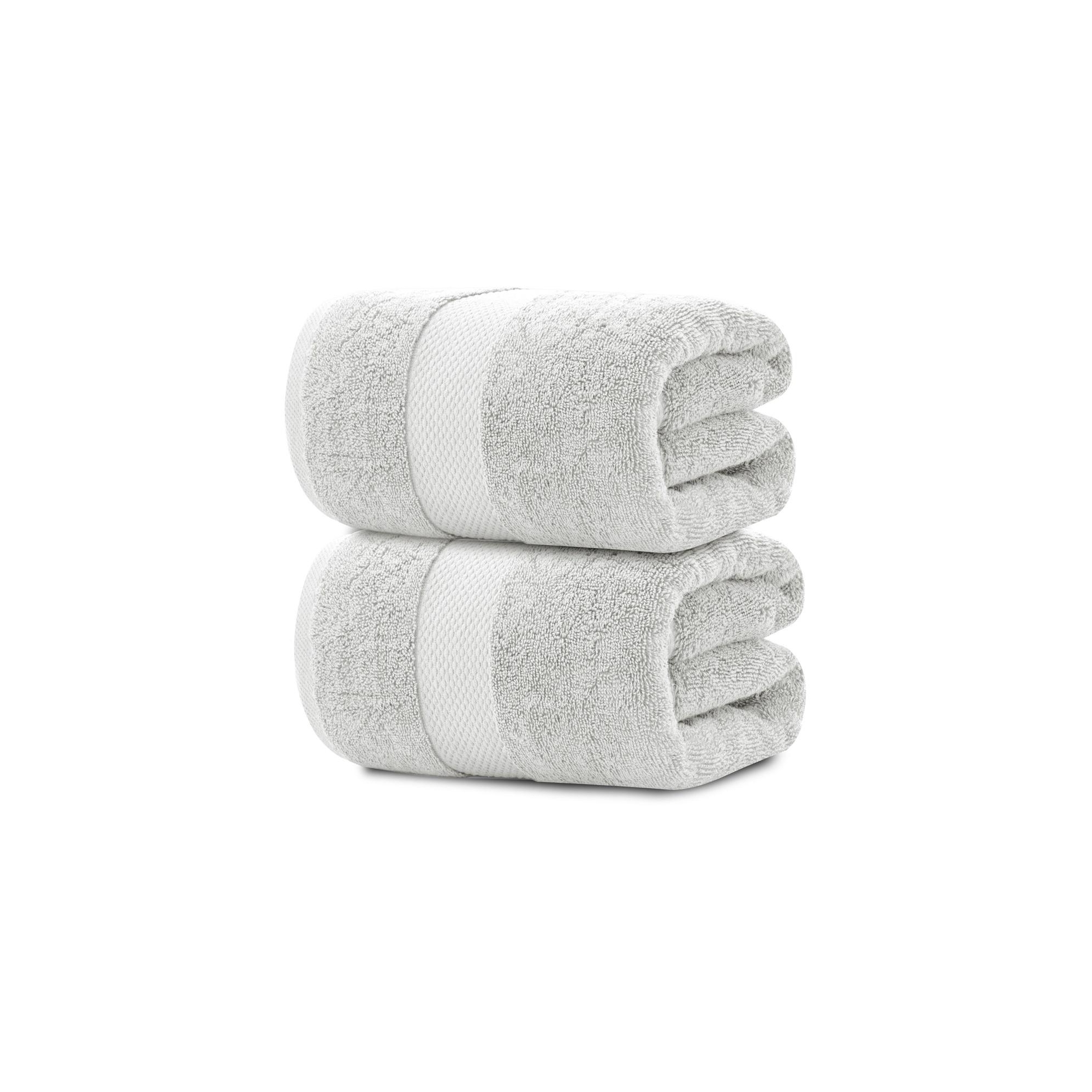 Classic Luxury 100% Huge Cotton Bath Sheets Set of 2 - 35x70" Silver