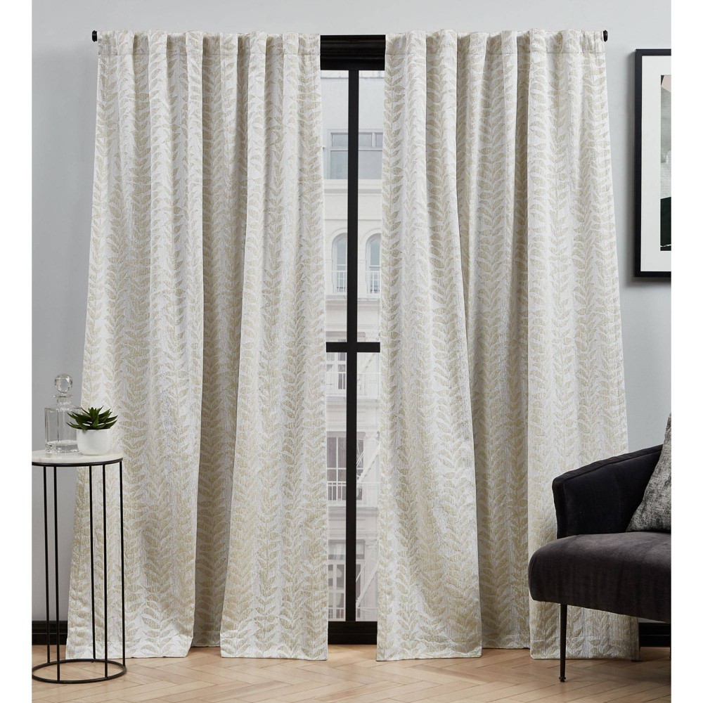 84"x54" Ellis Light Filtering Curtain Panel Taupe - Elle Décor