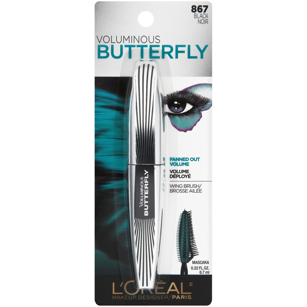 Photos - Other Cosmetics LOreal L'Oreal Paris Voluminous Butterfly Washable - 867 Black - 0.22 fl oz Black 