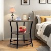 FurnitureR 2-Tier Round Side Table, 21.65" Accent Sofa End Table for Living Room or Bedroom, Metal Frame & MDF Wooden Top, Easy Assembly, 1PC, Brown - 3 of 4