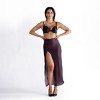 LECHERY Lustrous Sheer High-waisted Maxi Skirt With Side Slit - 4 of 4