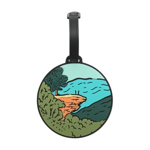Unique Bargains Peak Forest Luggage Tag Blue Green 1 Pc - 1 of 4
