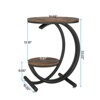 FONTOI 16.68" Round End Table, 2-Tier Side Table with Storage Shelf, Accent Table for Living Room, Bedroom, Brown&Black, 19.69"*23.62"*19.69" - 3 of 4