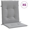 vidaXL Garden Lowback Chair Cushions - Set of 6 - Oxford Fabric - Grey - Ideal for Patio, Garden, Indoor - 3 of 4
