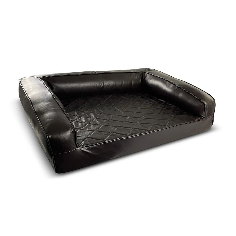BuddyRest Grand Supreme Premium Leather Memory Foam Dog Bed, 1 of 6