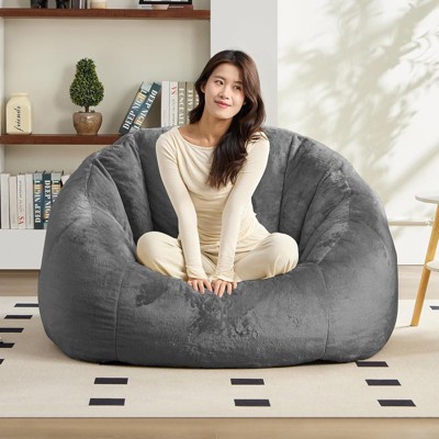 Mjkone Faux Fur Giant Bean Bag Chair