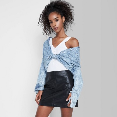 target black denim skirt