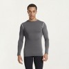 Anna-Kaci Active Men's Long Sleeve Crew Neck Compression Athletic Top with Stretch Fabric and Contrast Stitching - 2 of 4