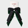 Girls' 2pk Holiday Satin and Velvet Bow Barrette Set - Cat & Jack™ Black/Green - 2 of 3