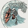 Junior's Design By Humans Death Surfer By quilimo T-Shirt - 2 of 3
