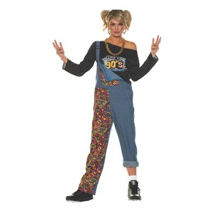 Underwraps Womens Word Up 1990's Overalls - 1 of 2
