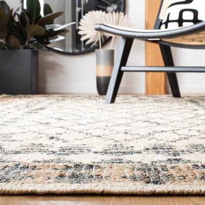 Handmade Ivory and Gray Wool Flat Woven Runner Rug