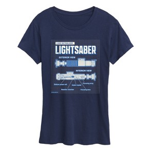 Women's - Star Wars - Luke Saber Schematic Short Sleeve Graphic T-Shirt - 1 of 4