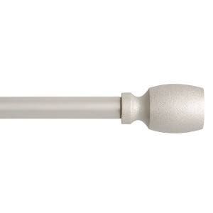 TOWN & COUNTRY EVERYDAY Modern Smooth Edge Cylinder Single Indoor Curtain Rod and Finial Set - 1 of 2