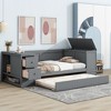 Twin Size Daybed with Storage Arms, Trundle and Charging Station - 4 of 4