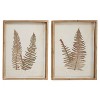 Set of 2 Wood Leaf Fern Framed Wall Art with White Backing - Olivia & May: Vertical Mixed Media Canvases - 2 of 4