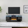 Chic Crate - 63" Smart Fireplace TV Stand w/ Dynamic RGB Ambiance - 9 Modes & 8-Level Adjustable Warmth - Obsidian Black Media Console w/ Ambient LED - 4 of 4