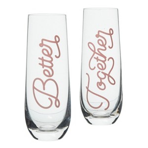 Totalee Gift Better/Together Champagne Glass Set of 2 Glass Clear 18 oz - 1 of 3